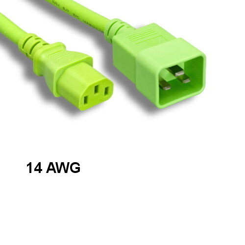 10PCS Green 6' Heavy Duty Power Cord IEC-60320 C13 to C20 14AWG 15A/250V IT Data