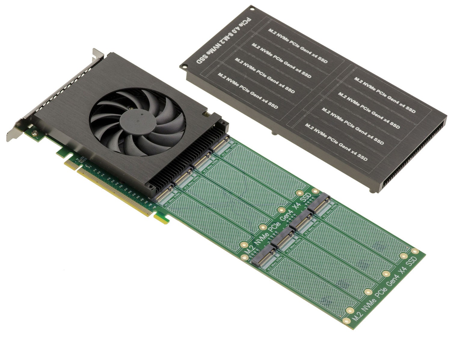 Broadcom PEX88048 PCIe 4.0 x16 Card For 8 M.2 NVMe SSDs
