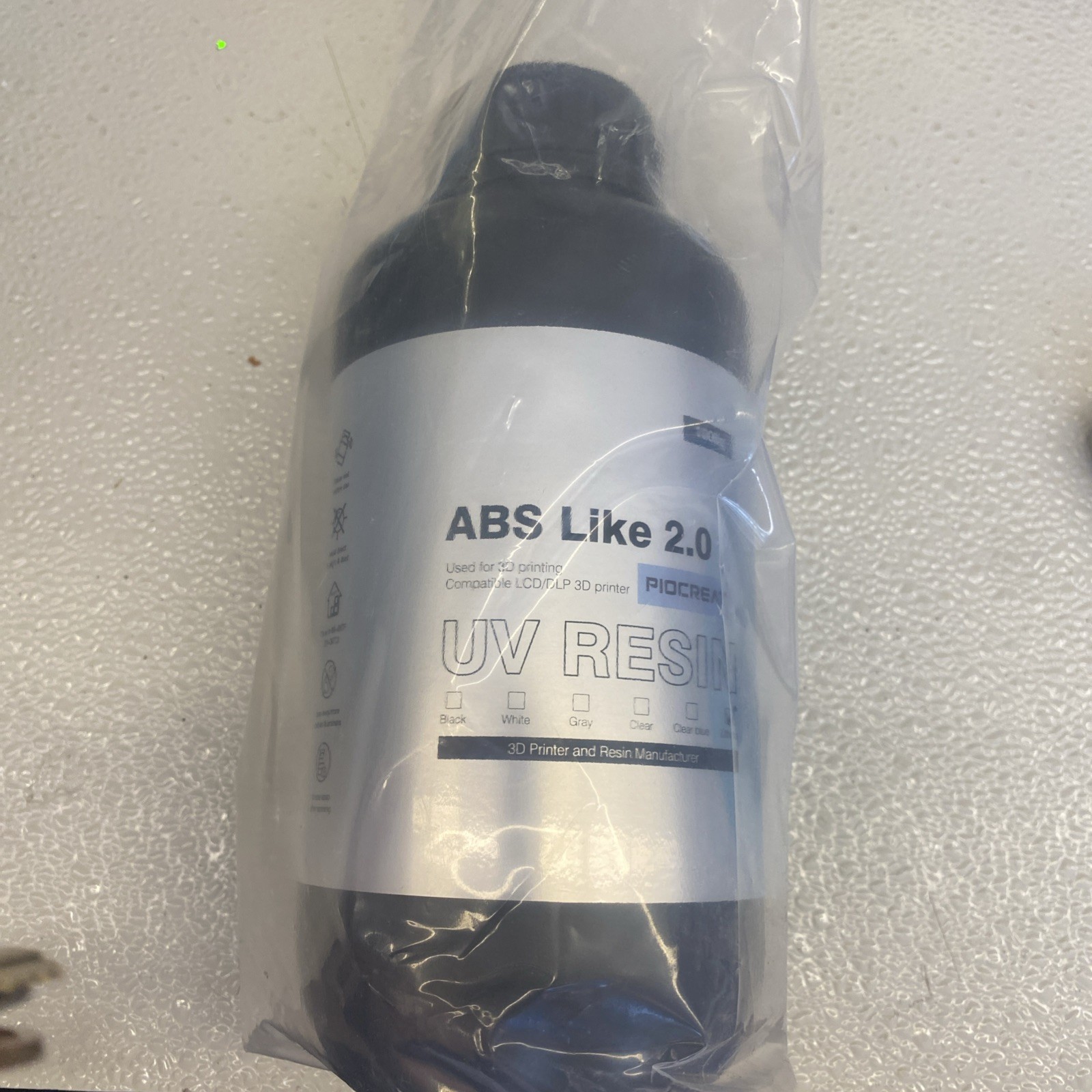 PioCreat ABS-Like 3D Printer Resin 2.0, 385-405nm UV Curing 3D Printing Black
