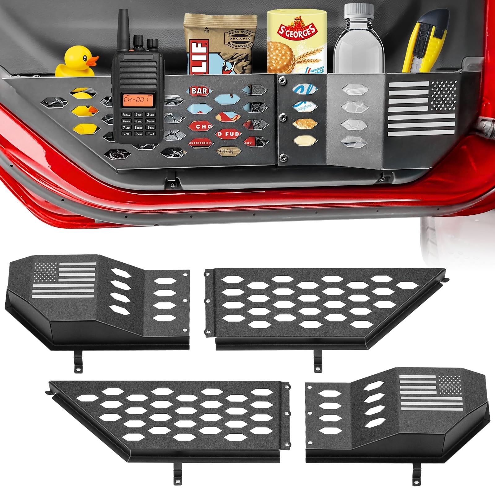 Metal Front Door Pocket, Storage Box Compatible with Jeep Wrangler JL JLU 4XE...