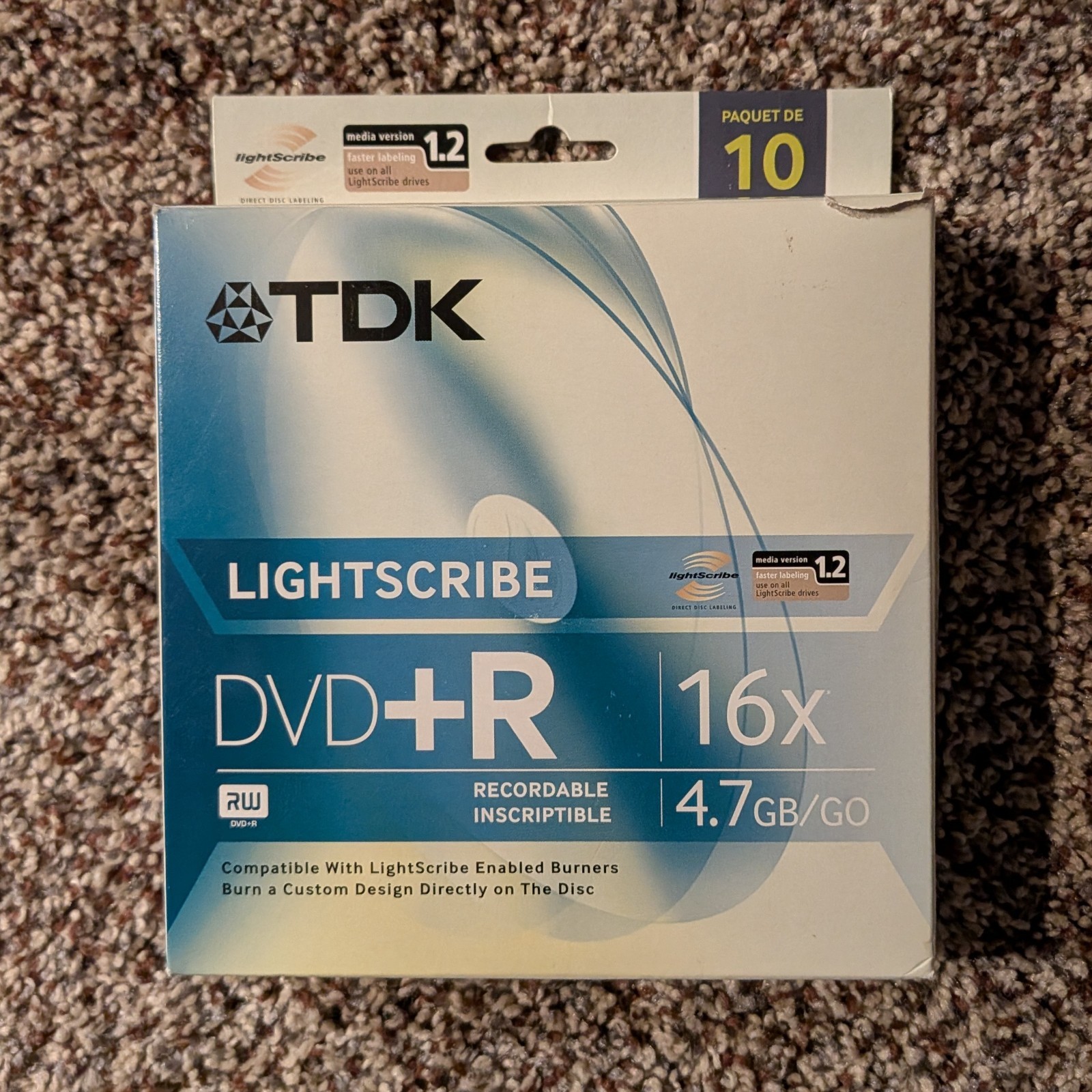TDK LightScribe DVD+R 10 Pack - New