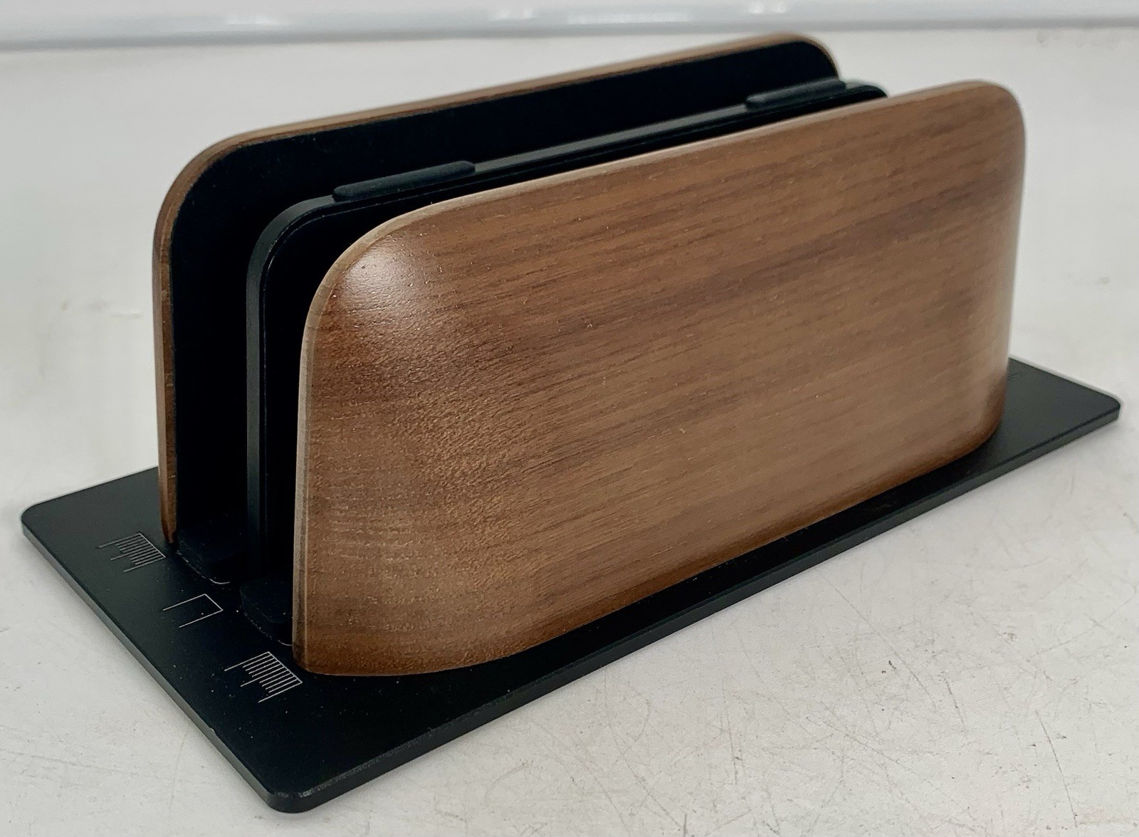 Vertical Laptop Stand, Black Walnut Wood, Desk Holder, Dock, For MacBook