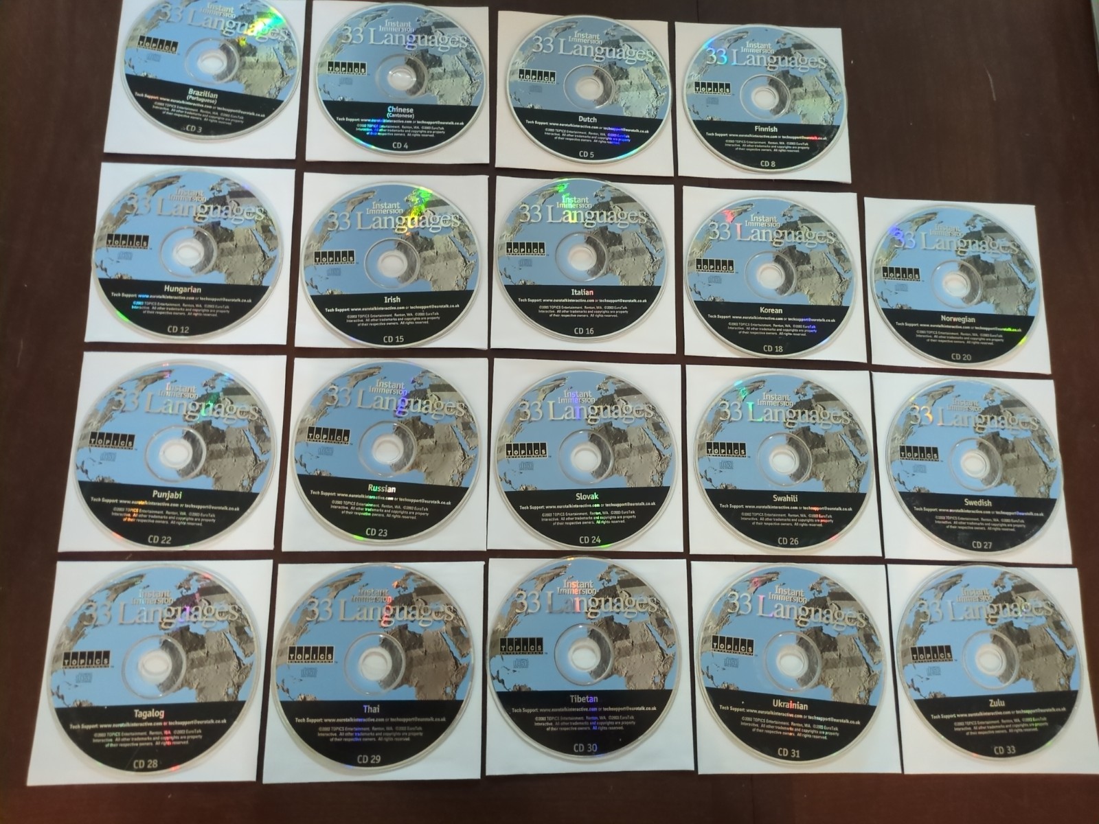 Instant Immersion 33 Languages CDROM Set 18/33 Disc *incomplete Set* discs only 