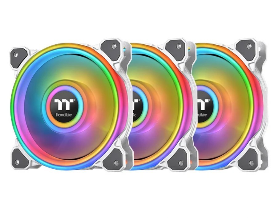 Thermaltake Riing Quad 12 RGB Radiator Fan TT Premium Edition 3 Fan Pack - White