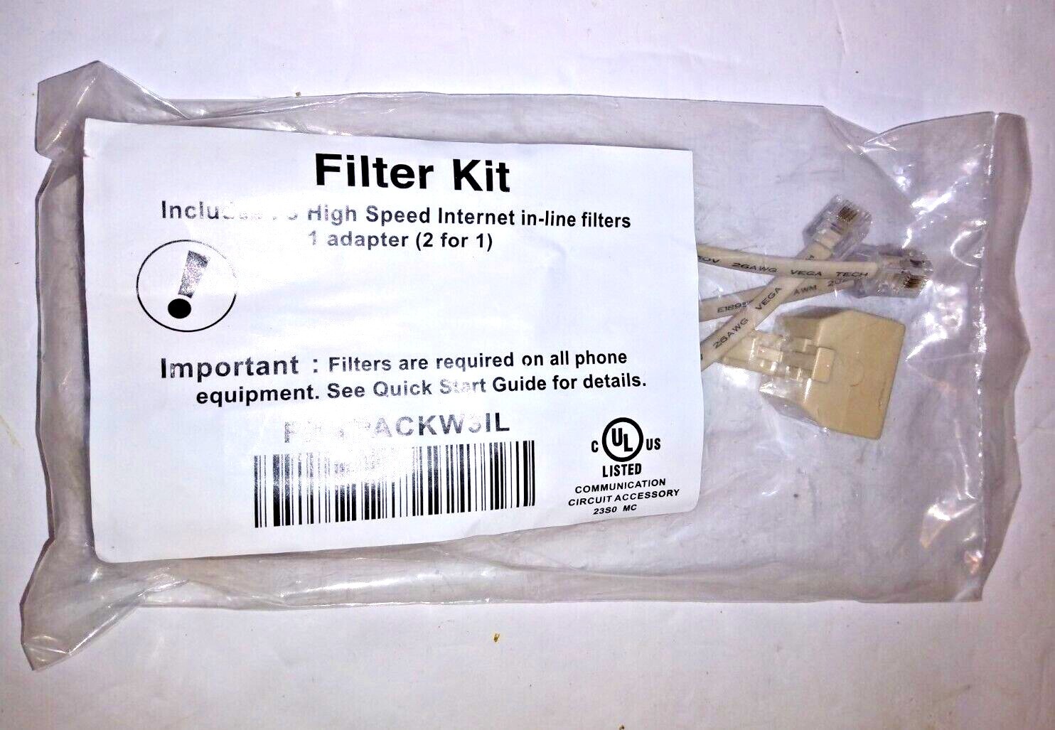 Suttle High Speed Internet In-Line Filter Kit 3 Pack FILTPACKW3IL New
