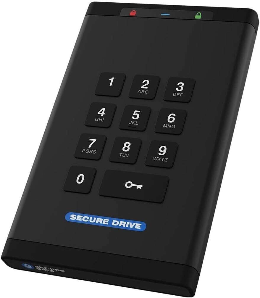 SecureData SecureDrive KP 250GB Encrypted SSD with Keypad Authentication- New