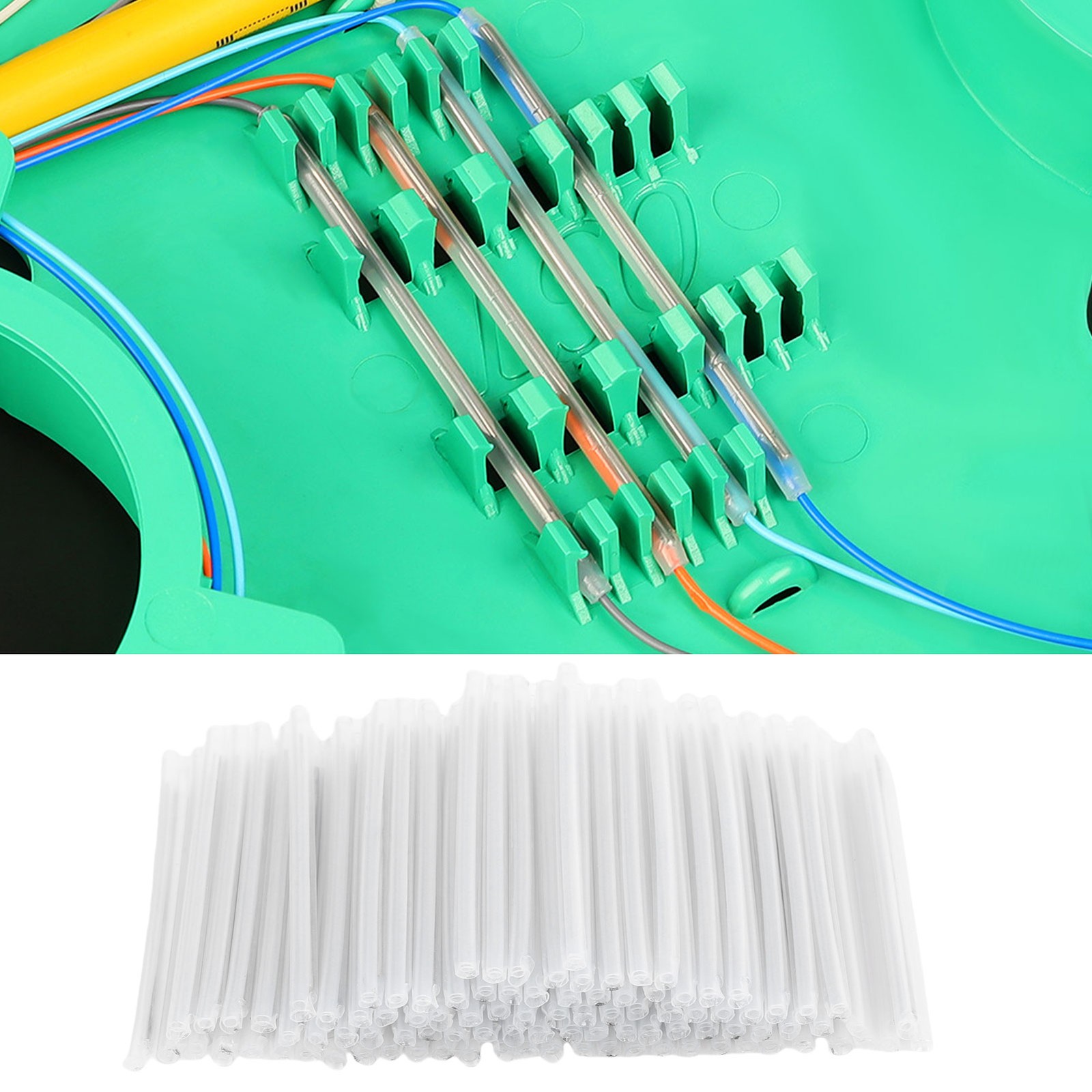 200 Pcs Fiber Optic Splice Sleeve 60mm Length PE EVA Clear Bare Fiber