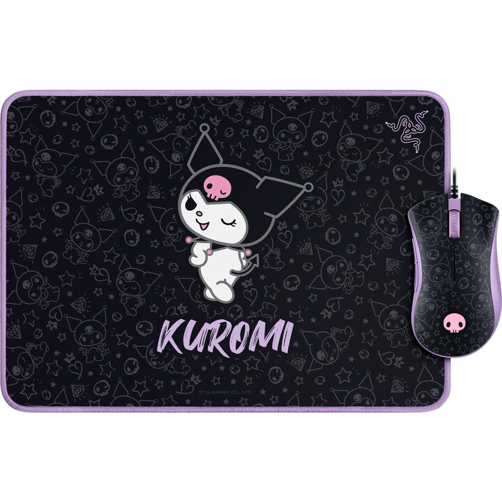 Razer DeathAdder Essential and Goliathus Mouse Mat Bundle Kuromi Edition