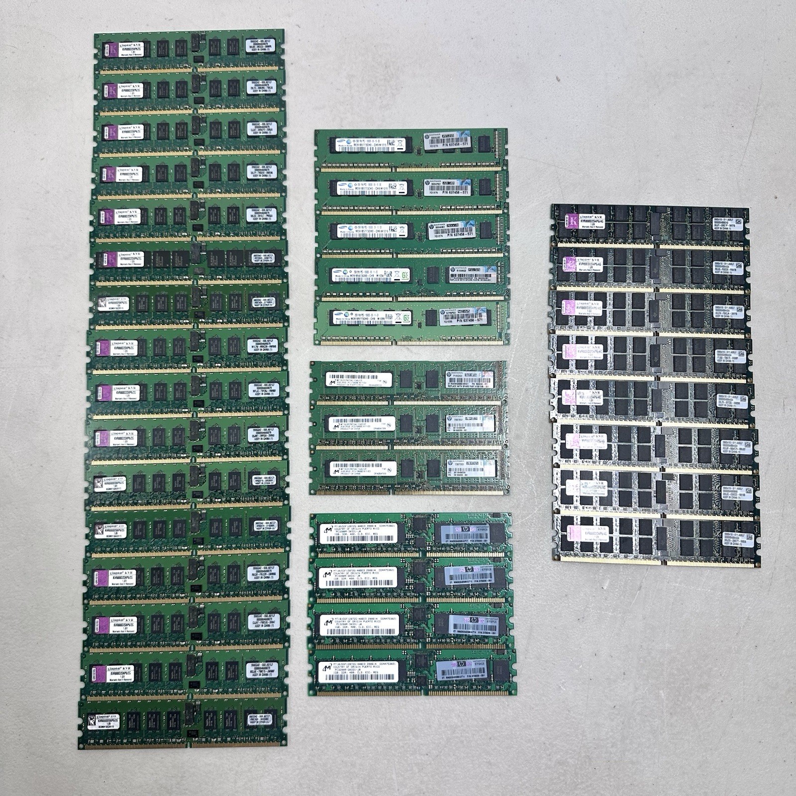 Lot Of 36 Ram Stick Kingston, Samsung, Micron 1 & 2GB RX8 DDR TESTED