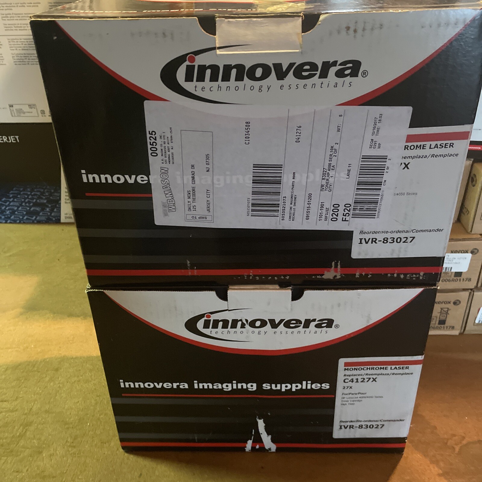 (2) Innovera C4127X (27X) Toner Cartridge for HP LaserJet 4000/4050 Series D1