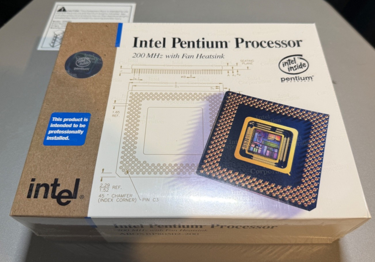 Vintage Intel Pentium 200MHz CPU New in Box Sealed NIB NOS