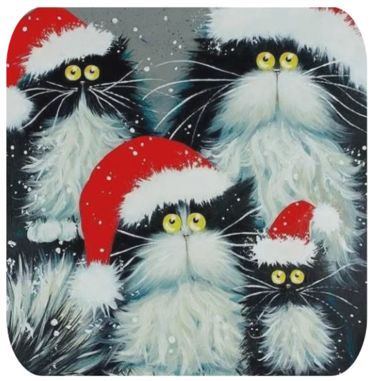 WINTER RED HAT CAT KITTY HOLIDAY THEMED OPT 1 MOUSEPAD MOUSE PAD THICK 9" X 7"