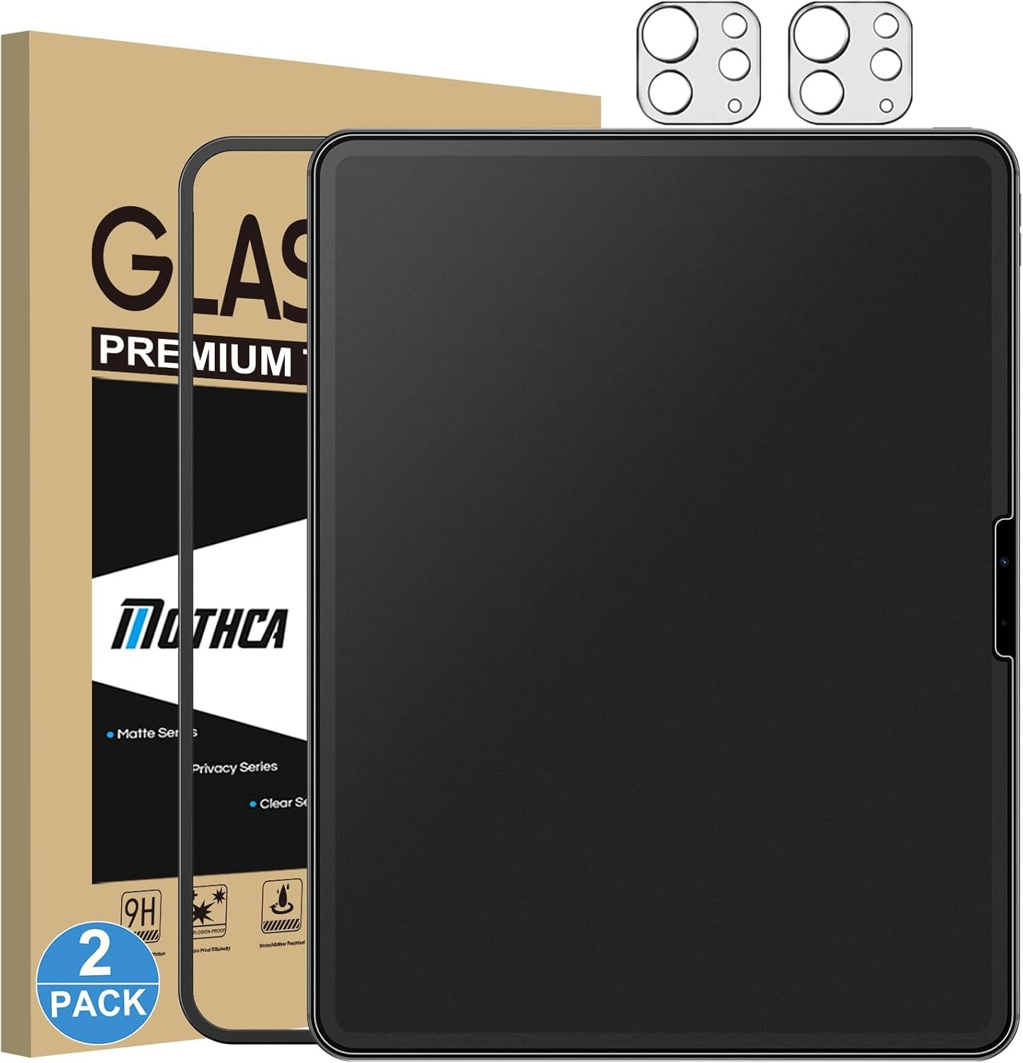Mothca 2 Pack Matte Glass Screen Protector for iPad Pro 13-inch M4 2024 (7th Gen