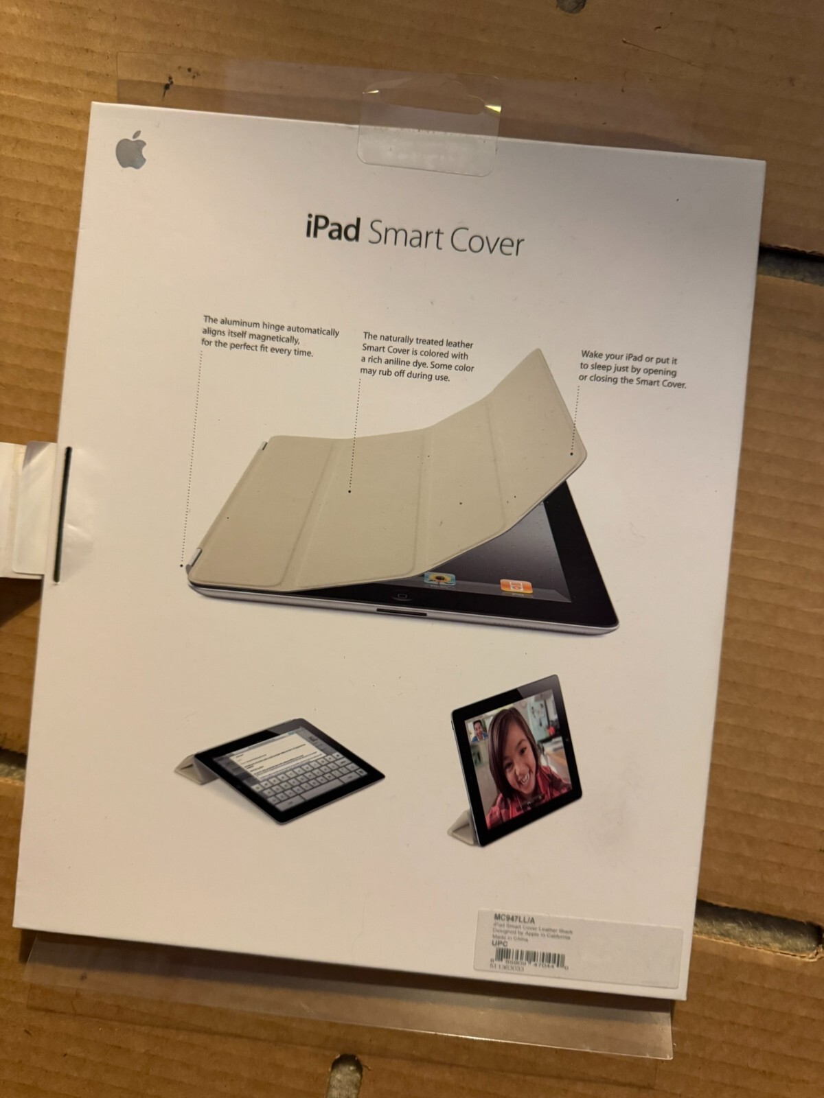 Genuine Apple Ipad 2 Smart Cover Leather Black MC947LL/A Brand New Sealed