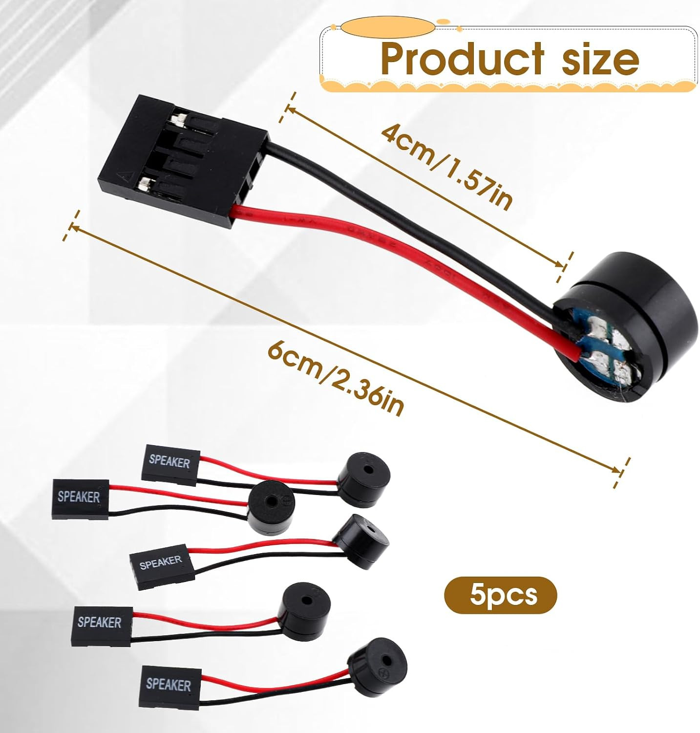 5 PCS PC Motherboard Speaker Mini Computer Case Speakers Pc Internal Mini Plu...