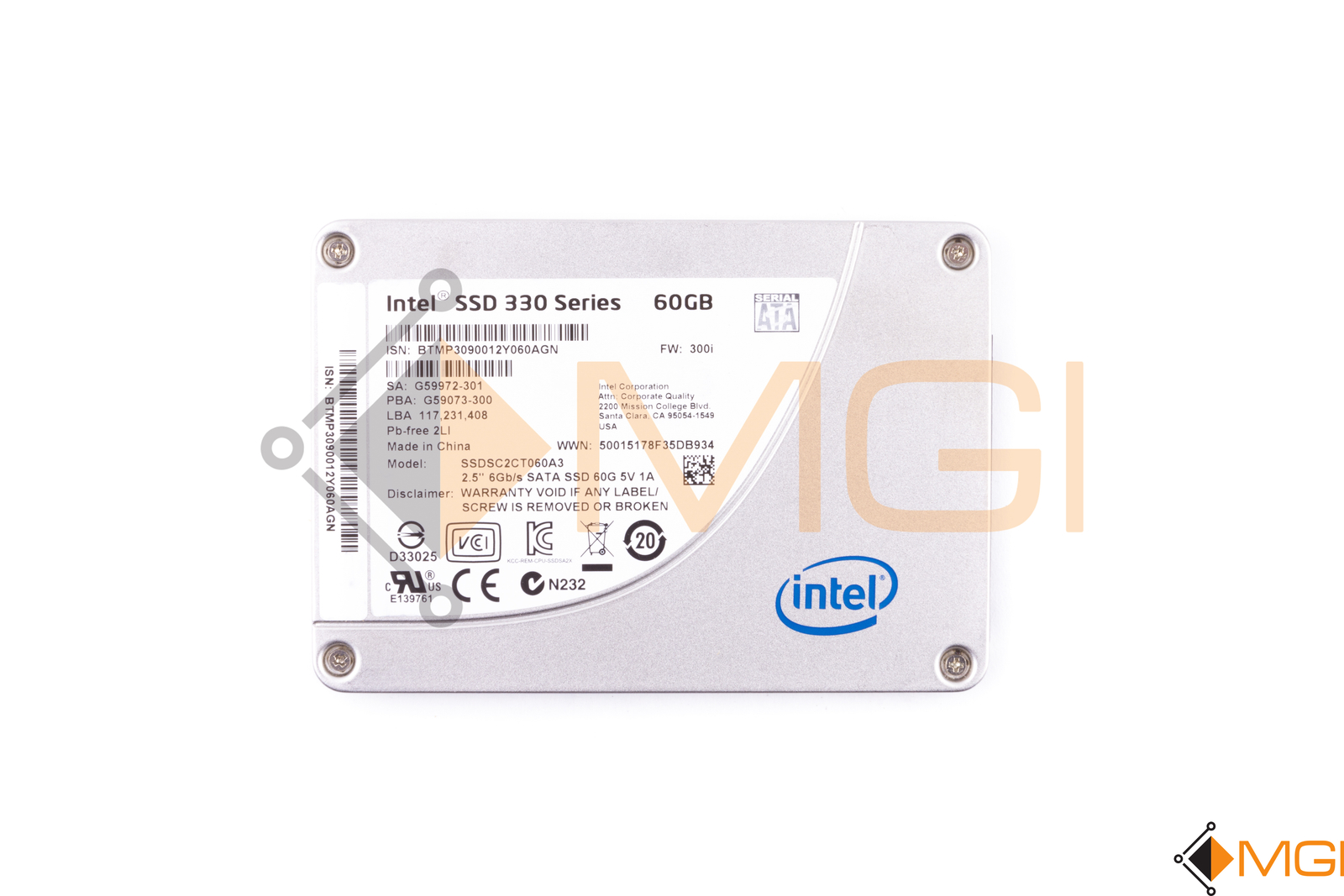 INTEL SSD 330 SERIES 60GB 2.5" SATA 6GB/S // SSDSC2CT060A3 // 