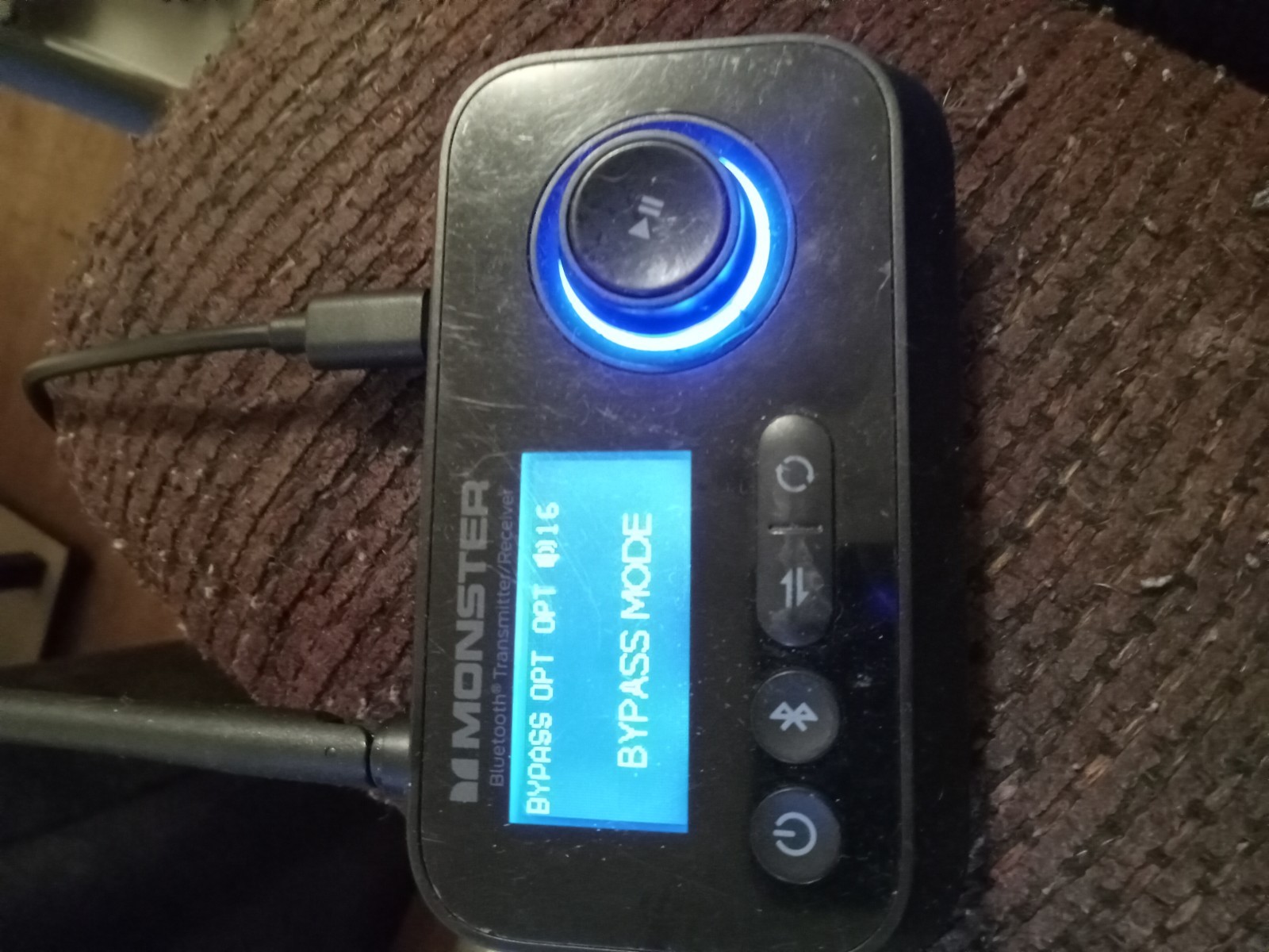 Monster Bluetooth Transmitter/Receiver, MBA9-1011-BLK, No Charger Included 