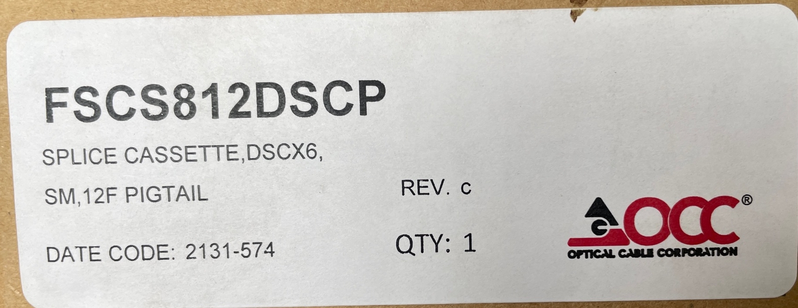 OCC Multi Mode LC Fiber Splice Cassette FSCS812DSCP   DSCX6 SM 12F Pigtail