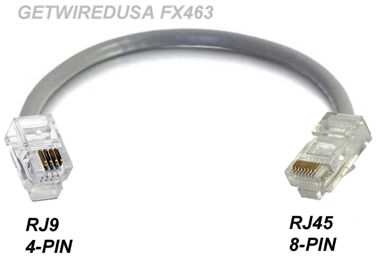 RJ9 RJ10 22 4P4C 4-PIN to RJ45 CAT5 ETHERNET 8-PIN PHONE NETWORK HEADSET ADAPTER