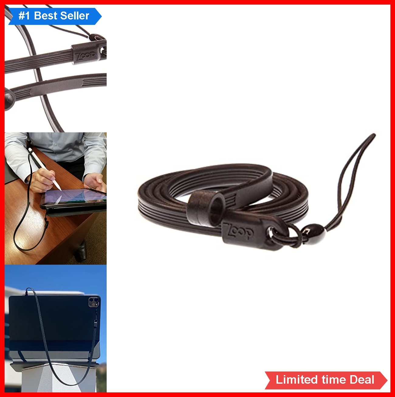 Silicone Stylus Tether 20.75 Inch Black Scratchproof Holder for Tablet Case