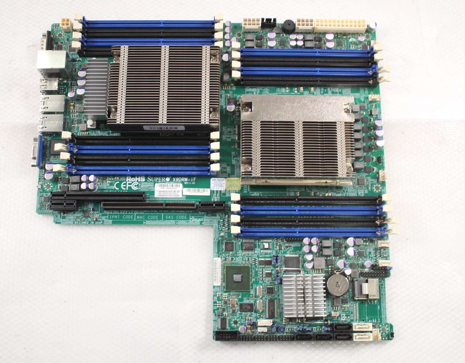 SuperMicro X9DRW-iF Dual LGA2011 Server Motherboard w/ 2*E5-2640v2 & 2*Heatsinks
