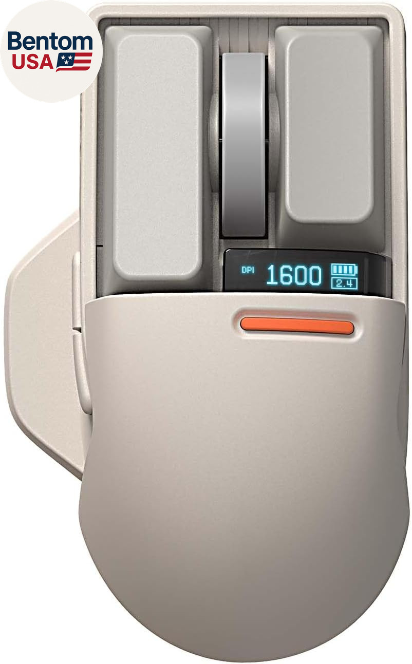 Touch PBT Wireless Mouse with USB Receiver, Bluetooth, Wired Connection, Recharg