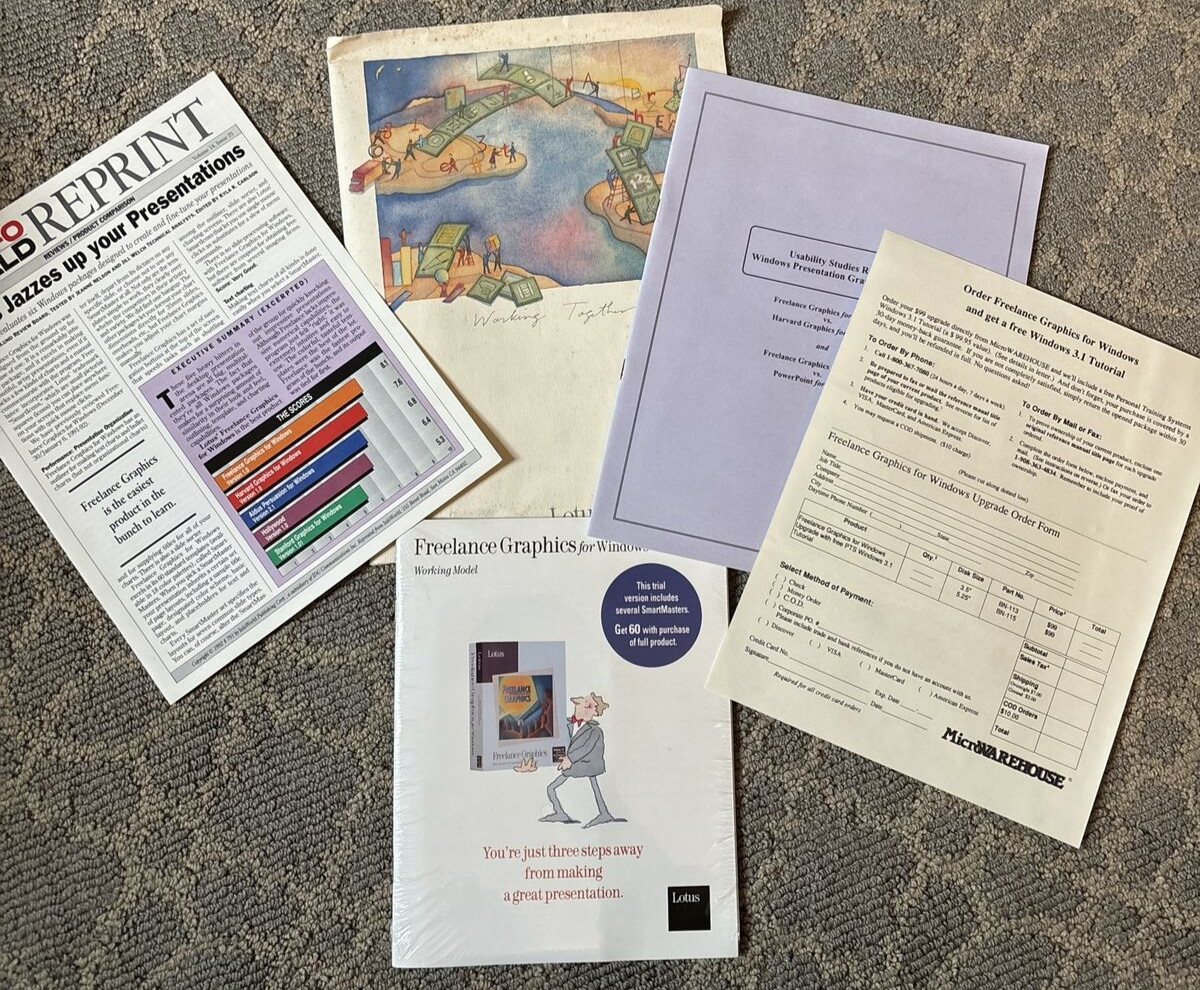 Sealed Lotus Freelance Graphics For Windows Release 1.0 Working Model 1991