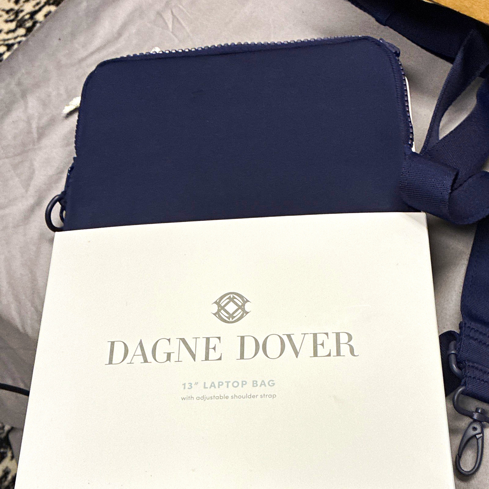 Dagne Dover 13 in Neoprene Laptop Shoulder/Messenger Bag, Blue, Adjustable Strap