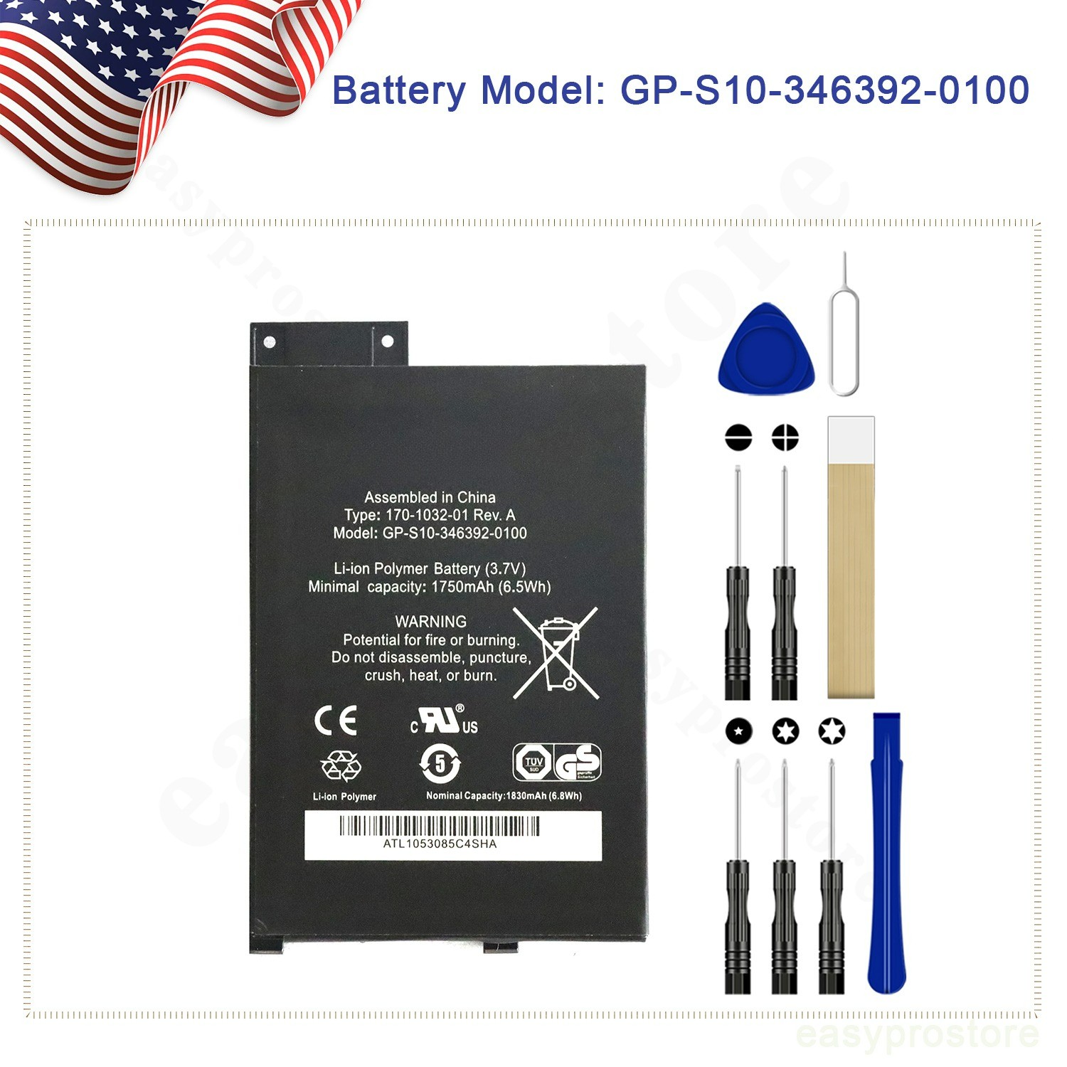 Battery 170-1032-00 For Amazon Kindle 3 Keyboard D00901 Graphite 170-1032-01