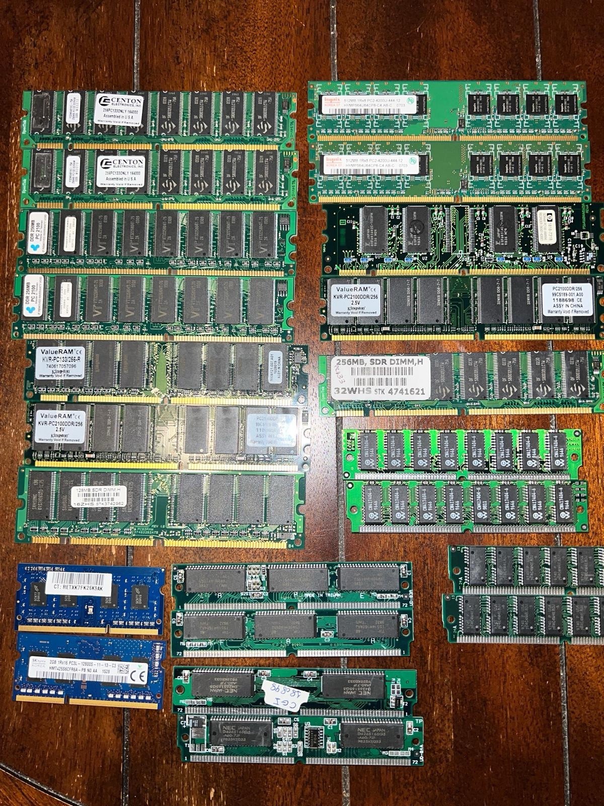 Vintage RAM Lot DDR SDRAM Mixed Memory PC2100 PC133 Kingston Centon Untested