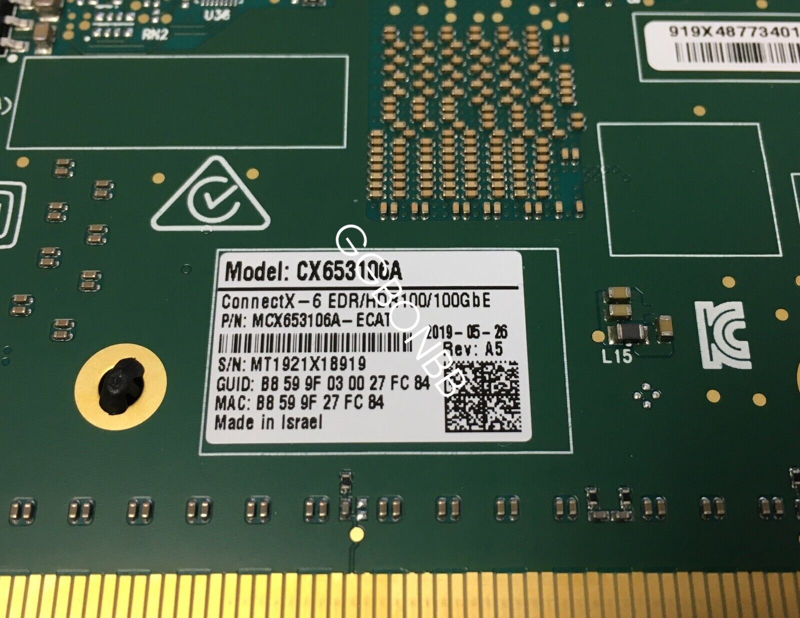 Mellanox MCX653106A-ECAT ConnectX-6 EDR/HDR100/100GbE CX653106A Low Profile
