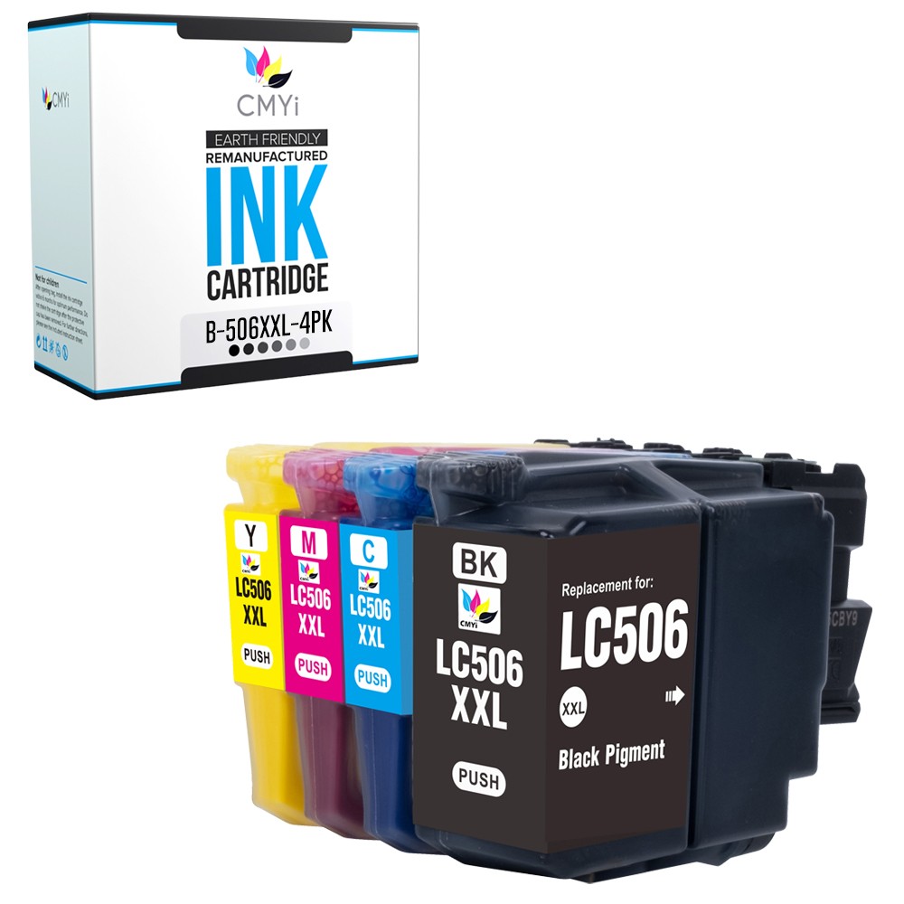 CMYi 4-Pack Compatible LC506XXL Ink Cartridges Combo fit Brother MFC-J4555DW