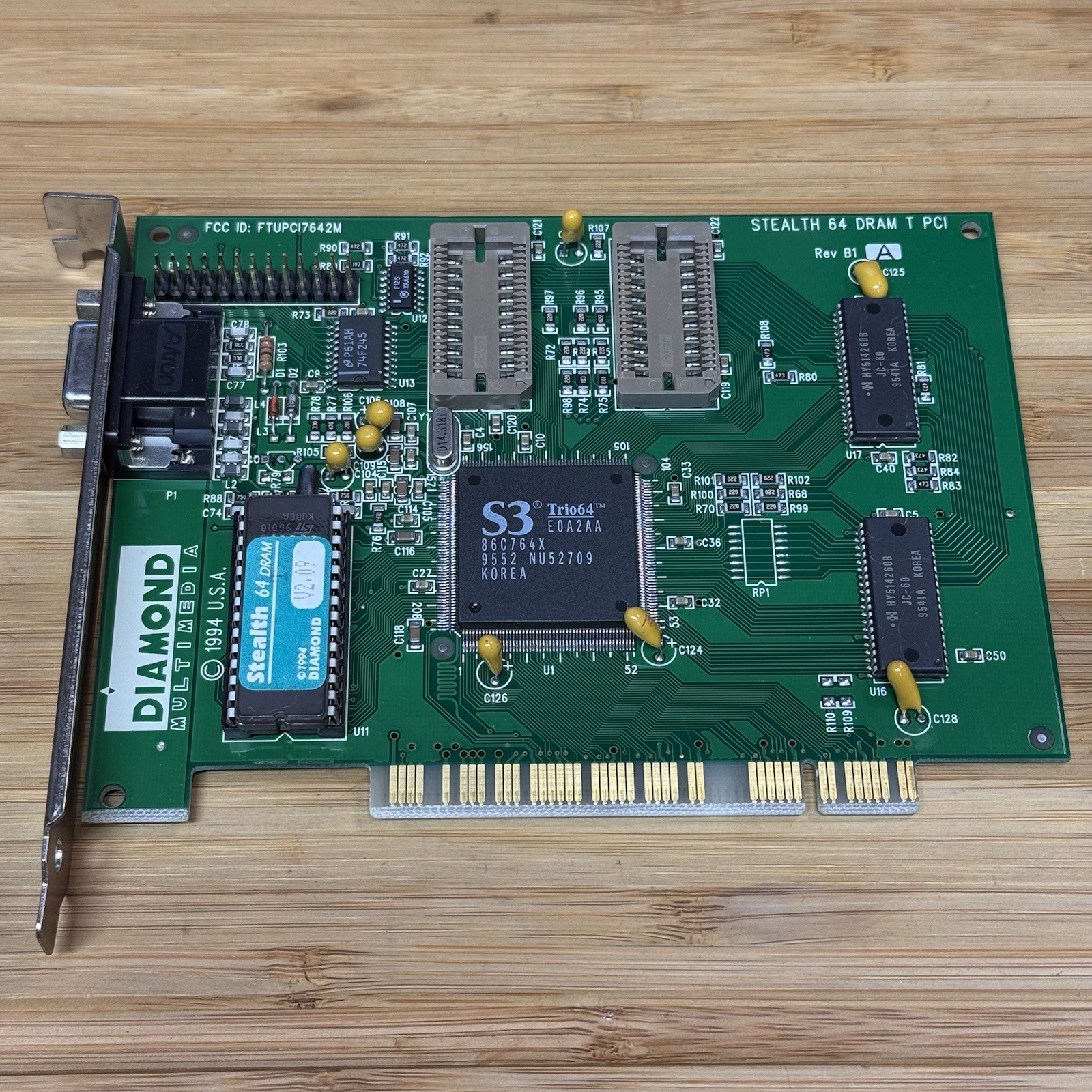 Diamond Stealth 64 DRAM T 1MB PCI VGA Video Card S3 Trio64 Tested Working