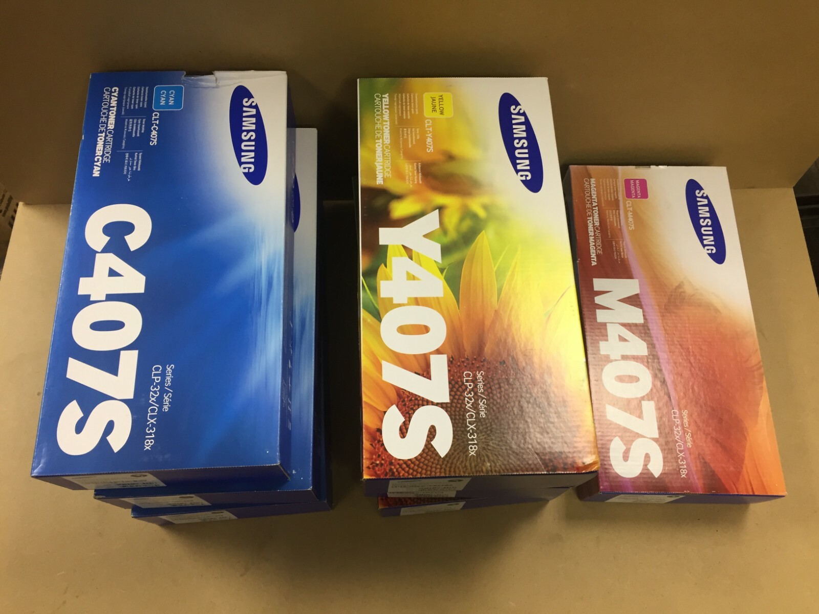 Samsung Toner Cartridges For Series CLP-32x/CLX-318x CY MG YL Lot of 7