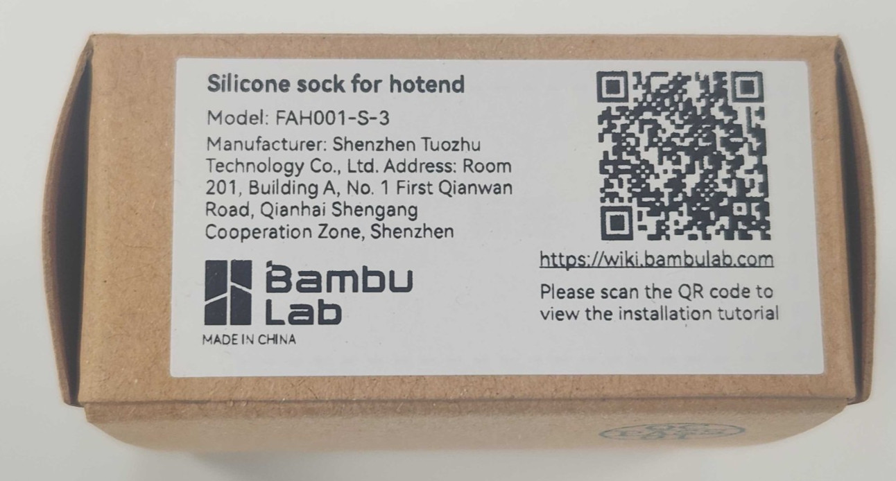 2x Bambu Lab Silicone Sock for Hotend FAH001-S-3 X1C X1E P1P P1S 6 Socks OEM NEW