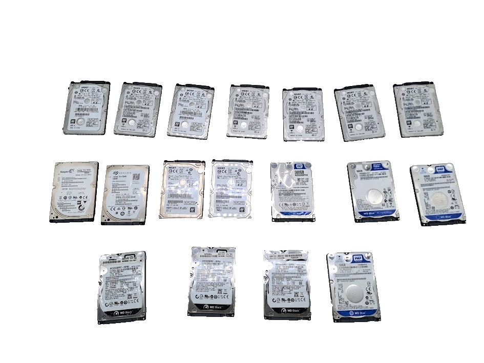 Lot of 18 Hard Drive 500gb 2.5" SATA HDD Different Brand check the description