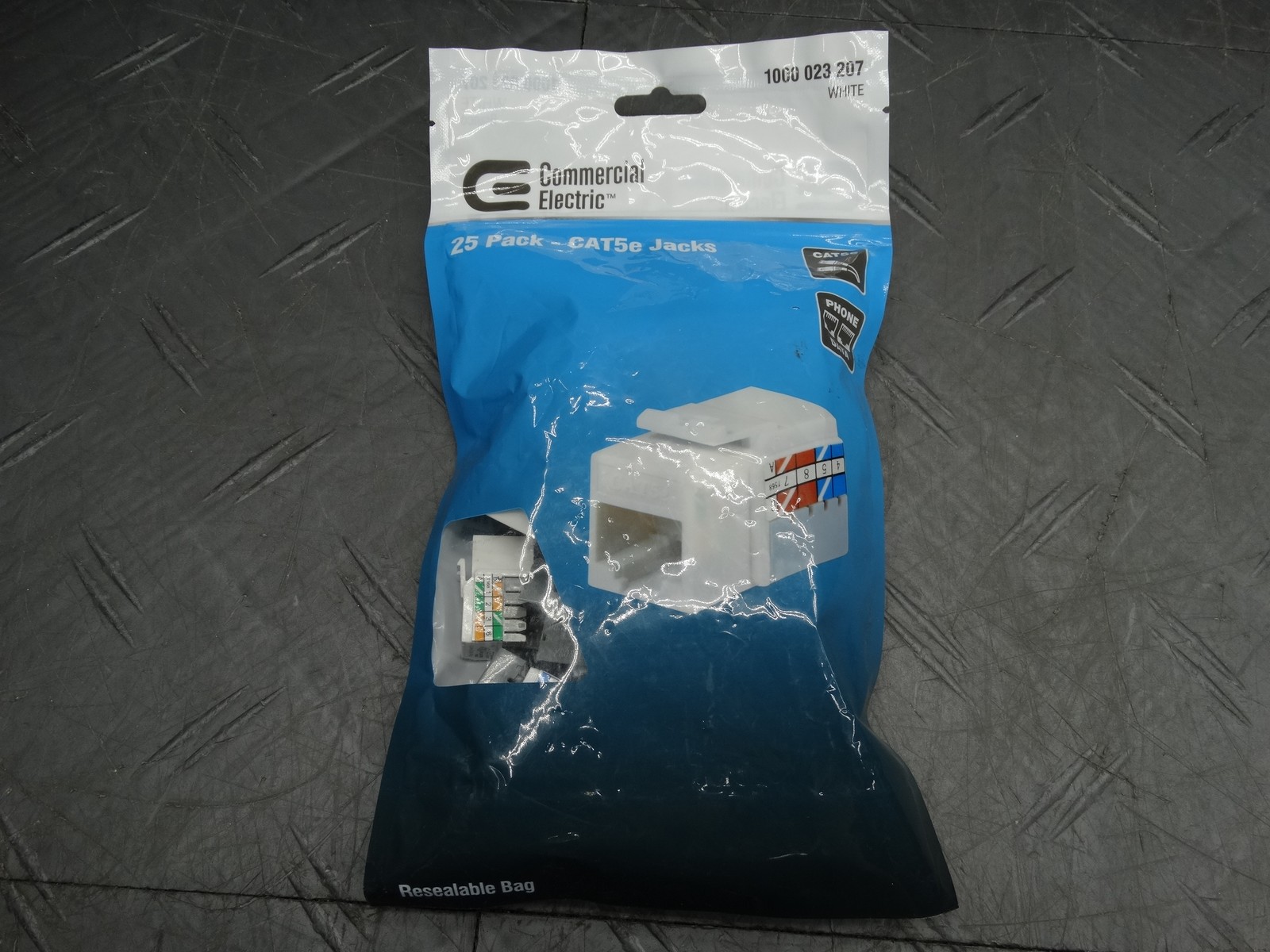 Commercial Electric Category 5e Jack - White (25-Pack)