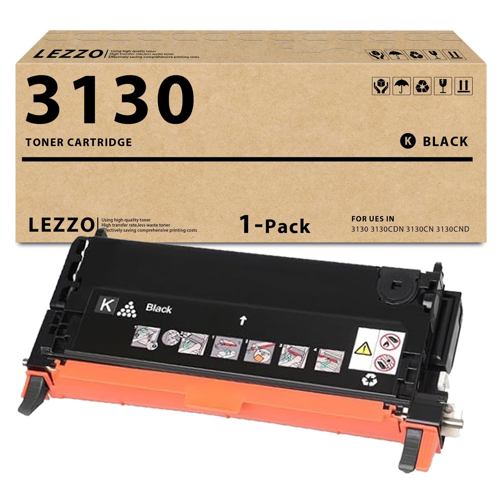 Lezzo 3130 Toner Cartridge High Yield Replacement for Dell 3130 330-1198 Toner