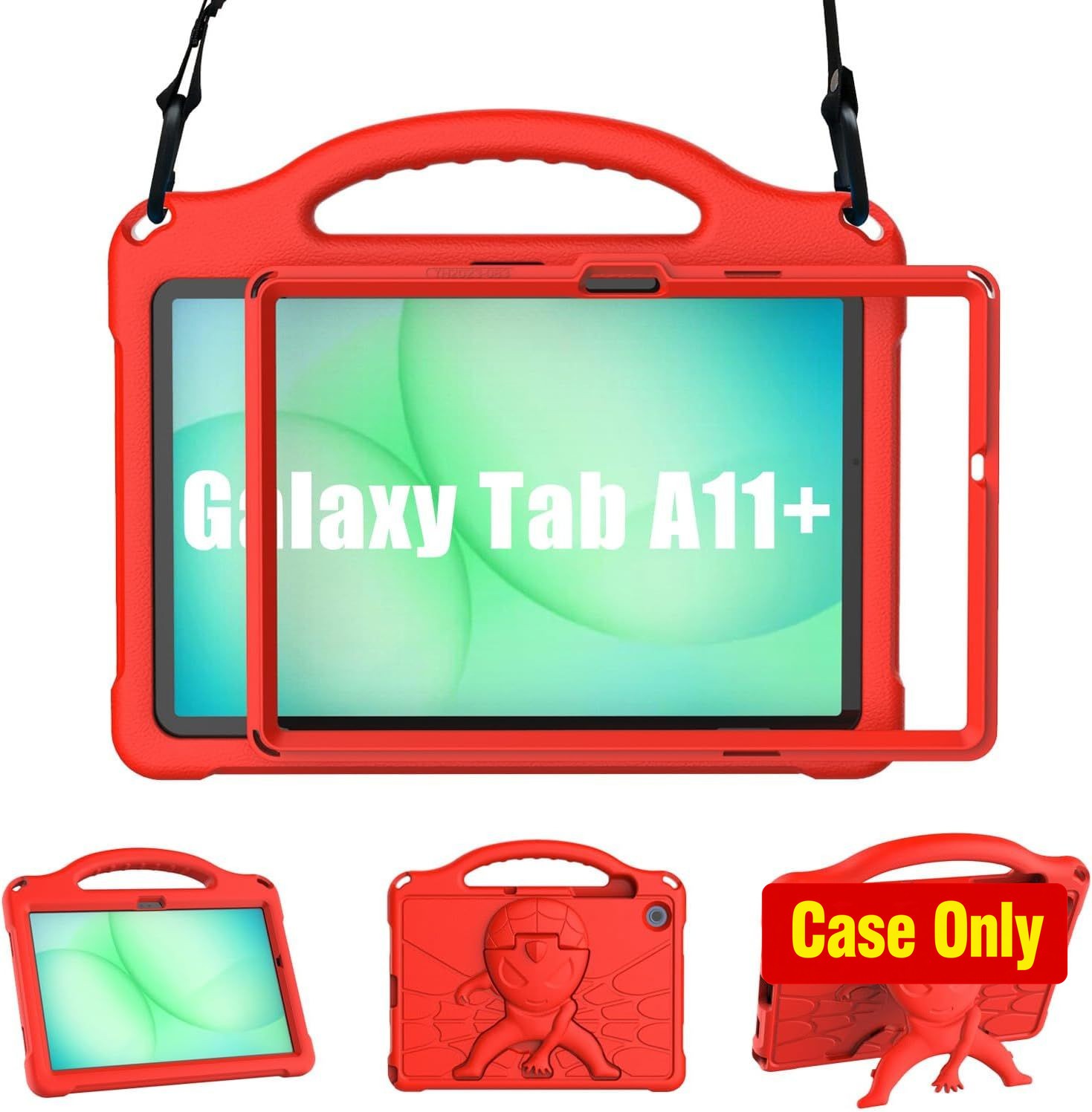 Red Protective Cover with Shoulder Strap for Samsung Galaxy Tab A11 Plus 2026 11