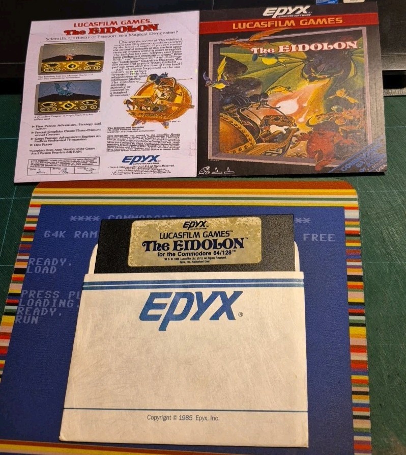THE EIDOLON - GAME x Commodore 64 - Original Floppy Disk - C64 EPYX TESTED