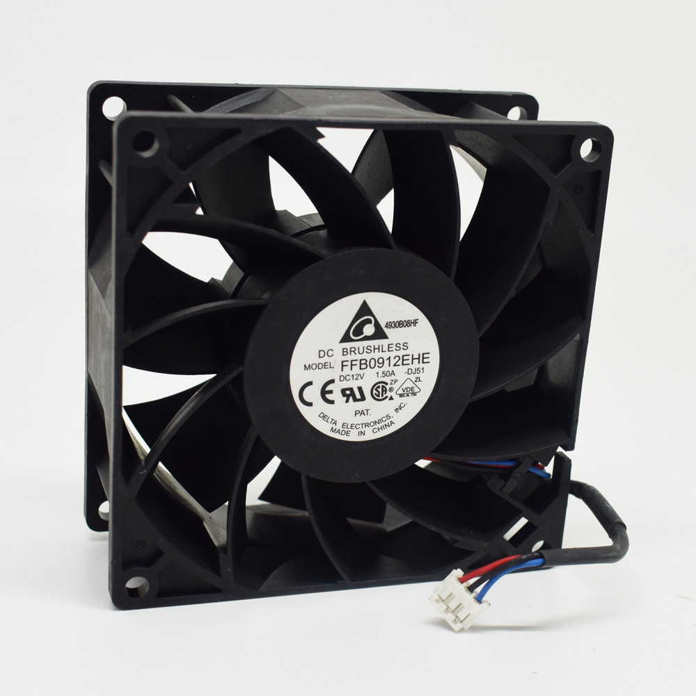 1pc Delta High Airflow DC Fan FFB0912EHE 92mmx38mm 9038 12V 1.5A 3 wire
