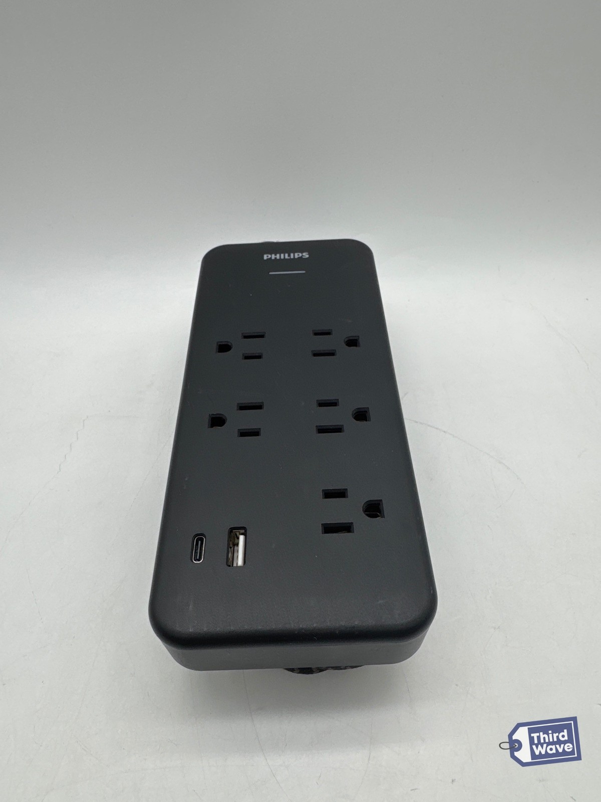 PHILIPS 5-Outlet Surge Protector with USB-A USB-C 1500J 6ft Black