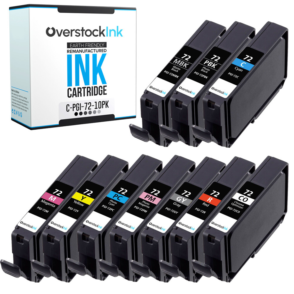 10-PK Compatible OSI PGI-72  Ink Cartridges for Canon PIXMA PRO-10 10S Printers