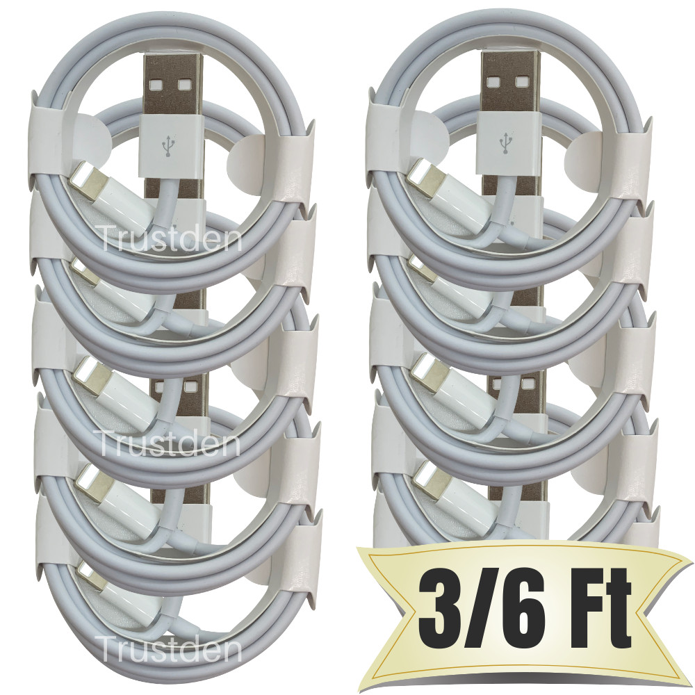 3/6Ft USB Charger Cable For iPhone 13 12 11 XR 8 7 6 5 Adapter Charging Cord Lot