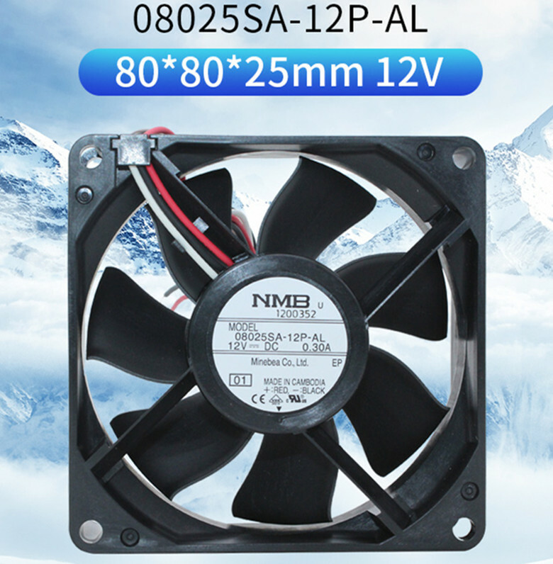 1pcs NMB 08025SA-12P-AL 8025 12V 0.30A 8 Cm Chassis Power Cooling Fan