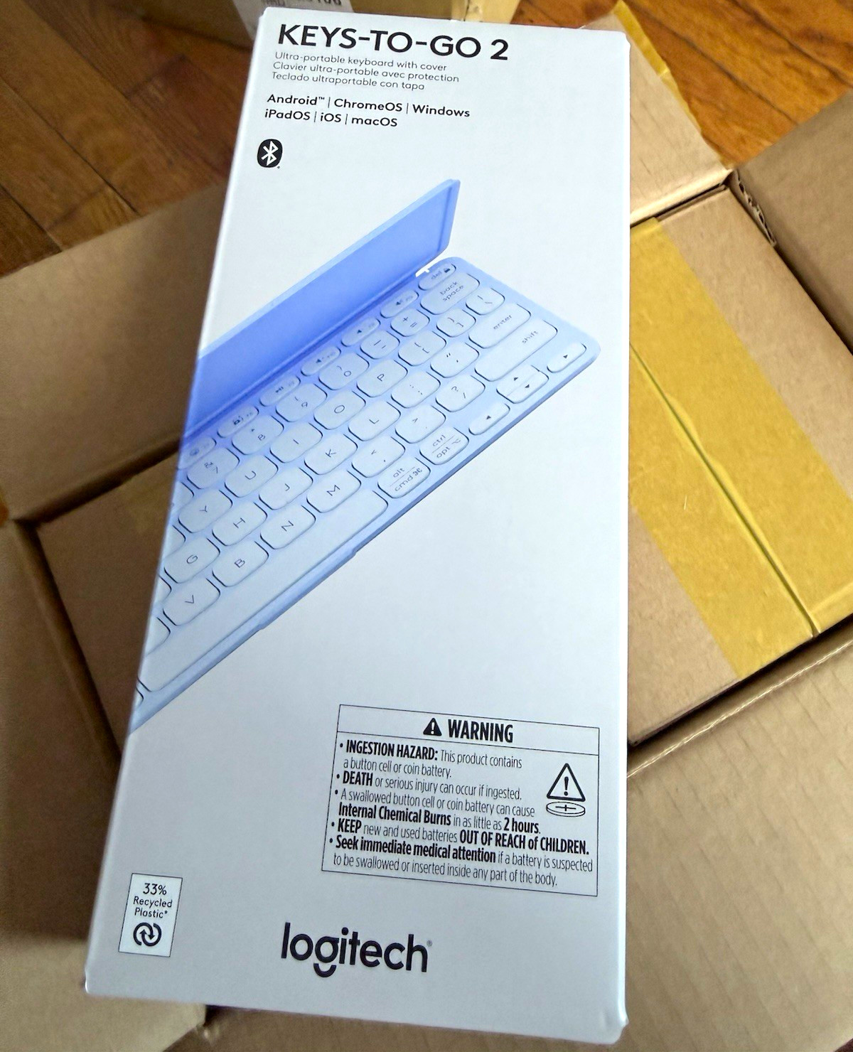 Logitech Keys-To-Go 2 Slim Multi-Device Bluetooth Keyboard Purple