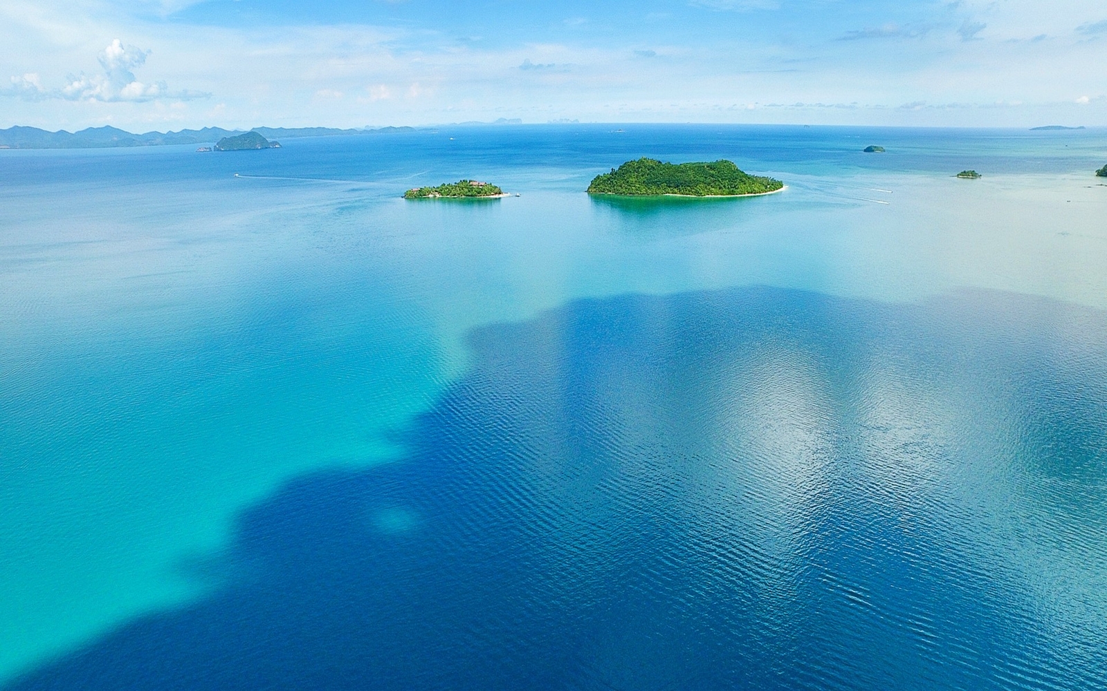Landscape nature tropical thailand sea hills clouds blue Custom Gaming Mat Desk