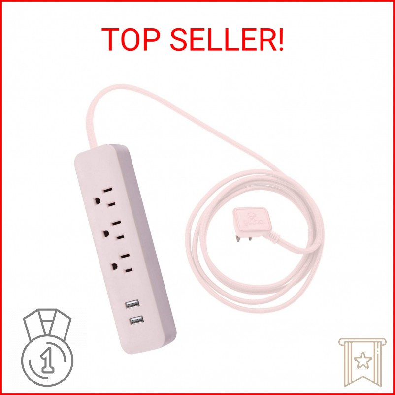 Globe Electric - 78257 Designer Series Power Strip, Rose 3 Outlet