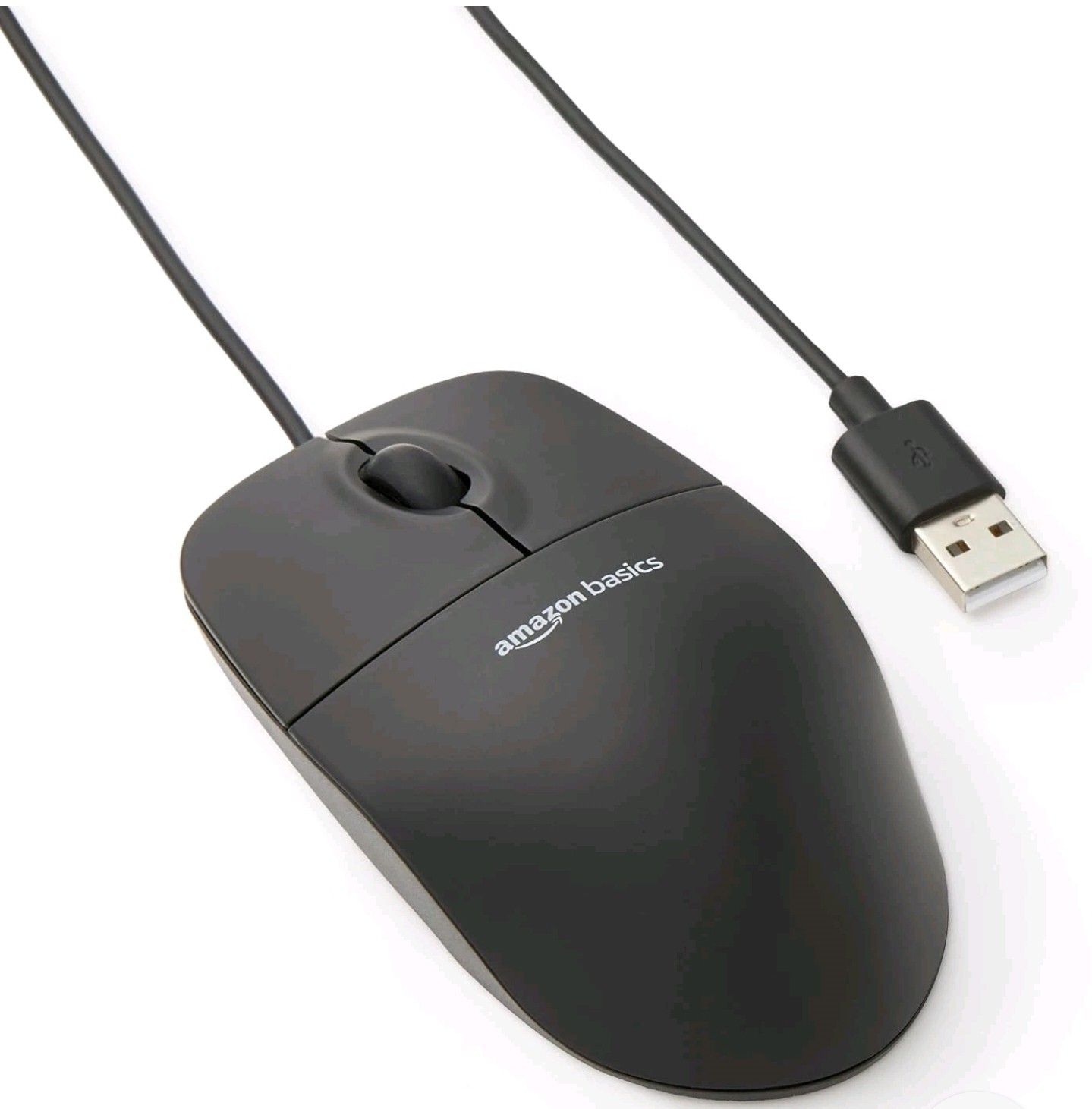 Amazon Basics 3-Button USB Wired Mouse w/ Responsive Tracking, Plug & Play