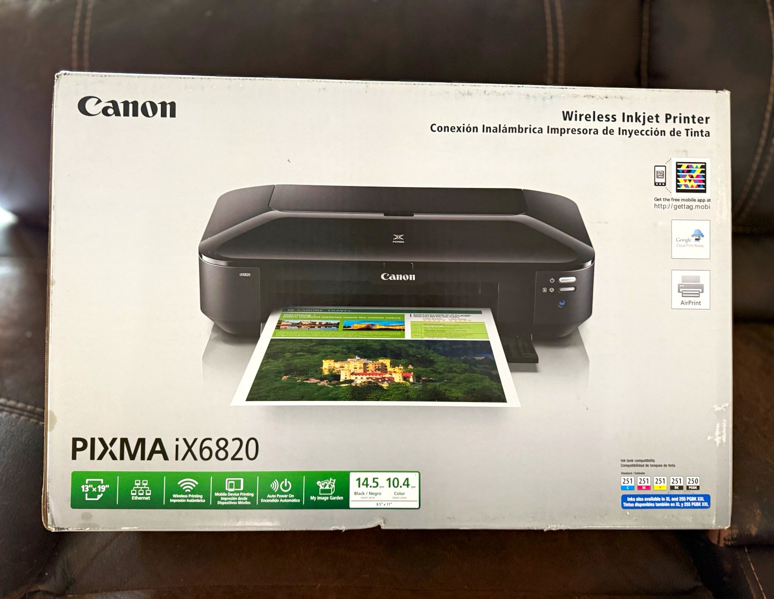 Canon PIXMA iX6820 Color Wireless/Ethernet Inkjet Printer 13x19 9600x2400